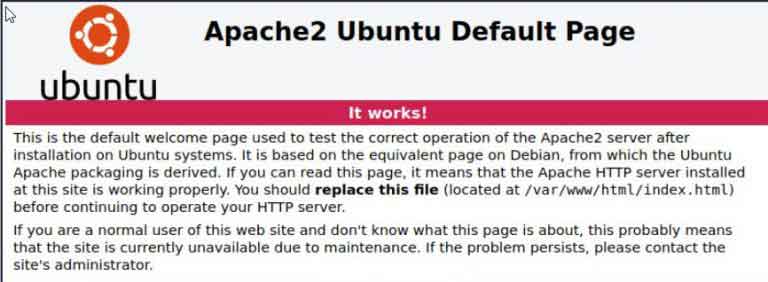 apache2 was installed properly