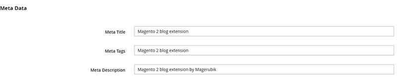 Magento 2 blog meta information