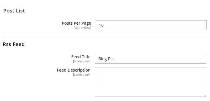 Magento 2 Blog other setting