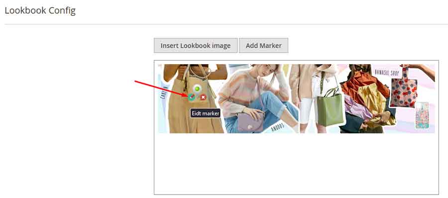 Magento 2 lookbook item marker information