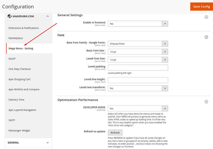 Magento 2 Mega Menu configuration