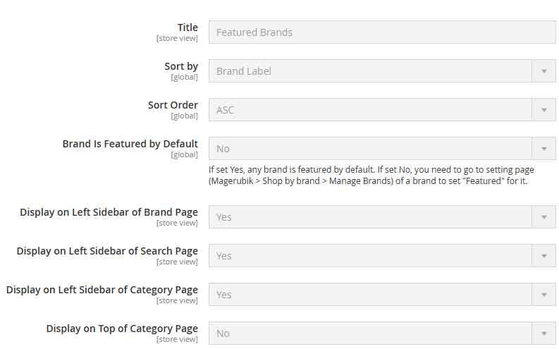 Magento 2 shop by brand configuration featured brands slider