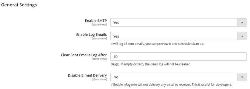 Magento 2 smtp configuration