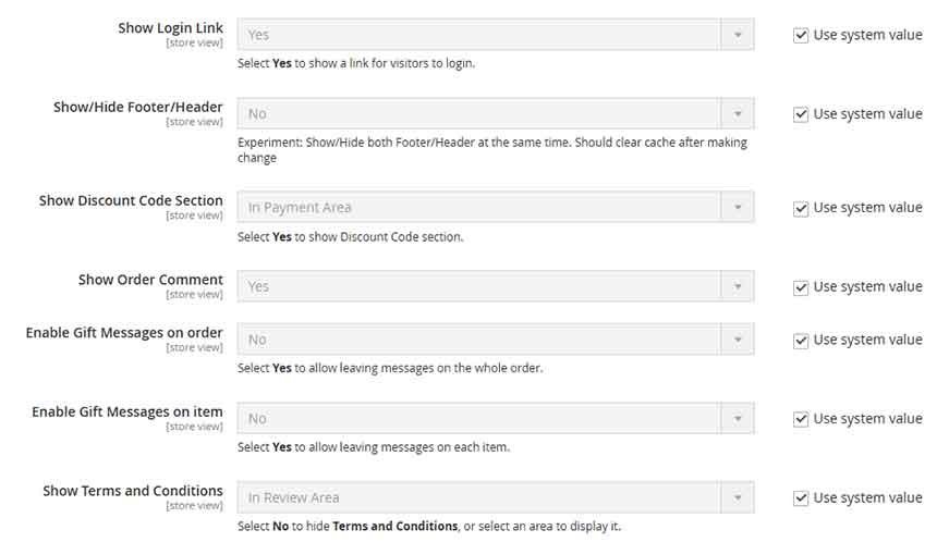 Magento 2 One Step Checkout Display Configuration