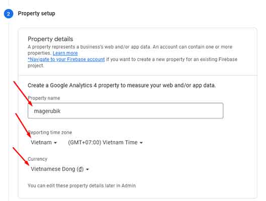Google Analytics Property setup
