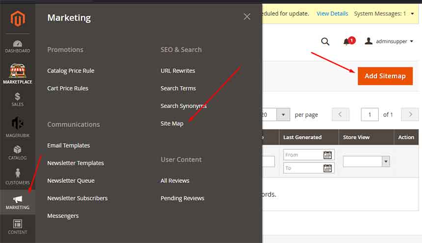 Magento 2 generate a Google XML Sitemap