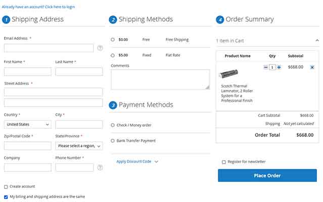 Magento 2 onestepcheckout by Magerubik