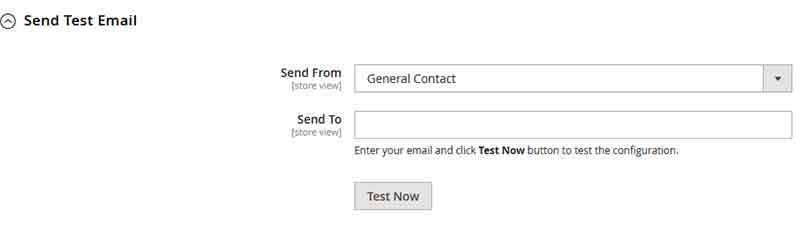 Magento 2 SMTP send test email