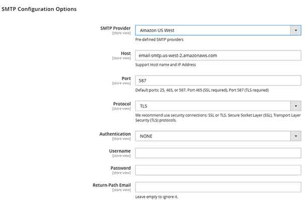 Magento 2 SMTP setup SMTP provider